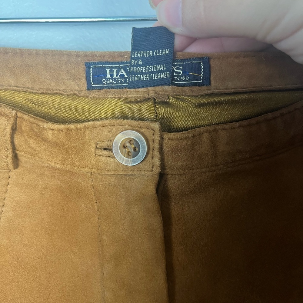 Harold’s 100% leather vintage brown straight leg pants size 10 - Picture 3 of 4